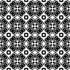Seamless vector pattern in geometric ornamental style. Black  ornament.