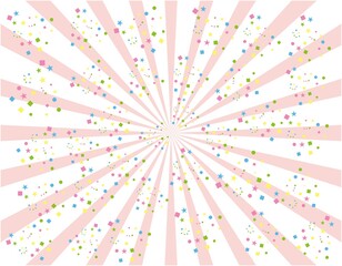 集中線02（紙吹雪が舞うピンク色の集中線）