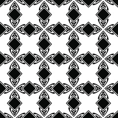 Seamless vector pattern in geometric ornamental style. Black  ornament.