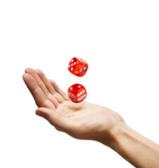 Red Dice in a hand