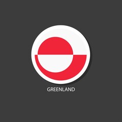 Greenland flag vector circle shape.