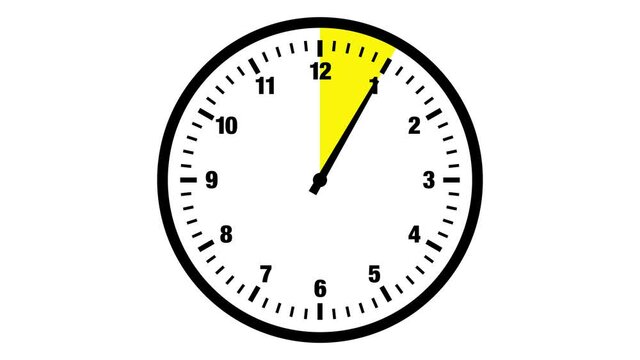 Video Schwarze Stoppuhr 60 Sekunden/Minuten Bunt 5er Takt