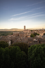 beautiful panorama of the old town of Perugia