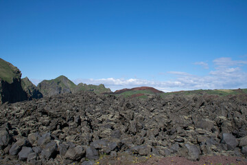 volcanic landscape in island