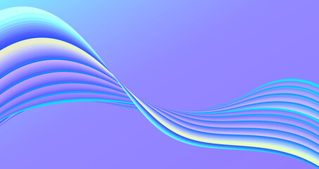 Abstract soft blue background with twisted ribbon curve