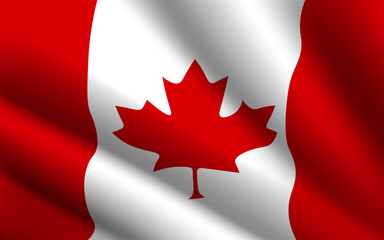 Closeup of rippled canada flag