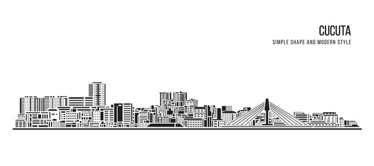 Cityscape Building Abstract Simple shape and modern style art Vector design - Cucuta