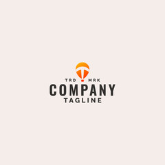 initial letter t with hot air balloon logo design. minimal vector graphic alphabet symbol template.