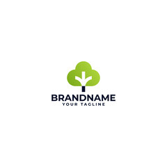 Tree logo with simple minimalist style template vector design.