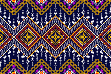 Geometric ethnic seamless pattern traditional. Design for background,carpet,wallpaper,clothing,wrapping,Batik,fabric,Vector illustration.embroidery style.