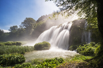 Naklejka premium long exposure of waterfalls of Marmore