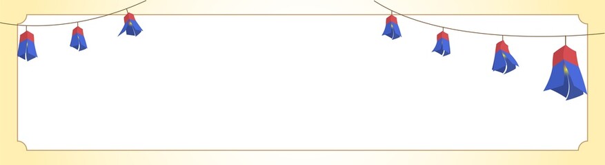 추석 설날 명절 배경. 청사초롱이 걸린 배너 전통 배경