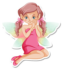 Beautiful fairy cartoon character sticker