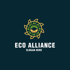 Fototapeta premium Eco alliance logo template on modern style 
