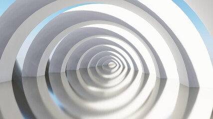 Abstract architecture background white arched interior 3d render