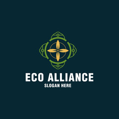 Eco alliance logo template on modern style 