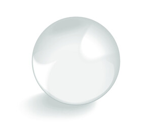 White glass ball isolated on a white background
