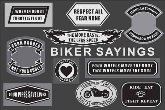 Biker sayings - stickers Set