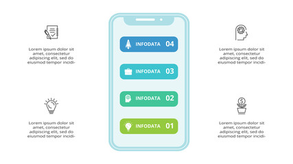Creative concept for infographic with 4 steps, options, parts or processes. Business data visualization.
