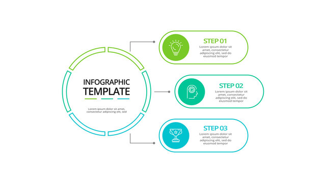 Creative concept for infographic with 3 steps, options, parts or processes. Business data visualization.