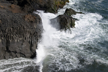 waterfall and rocks