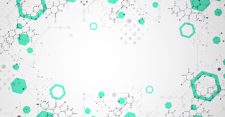 Modern science or technology abstract background using hexagonal shapes. Vector.