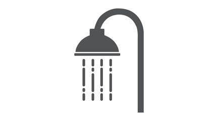 Shower Icon. Vector black and white editable flat illustration of a shower
