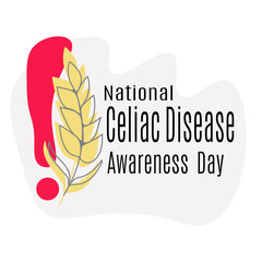 Naklejka premium National Celiac Disease Awareness Day, idea for poster or banner, gluten hazard