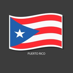 Puerto Rico flag vector version waving flags. 
