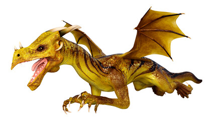 Fototapeta premium 3D Rendering Fairy Tale Dragon on White