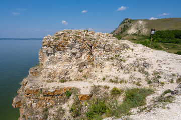 Coast of the Volga River near the town of Zhigulevsk. Zhiguli mountains. Samarskaya Luka.