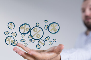 Interest rate financial and mortgage rates concept.