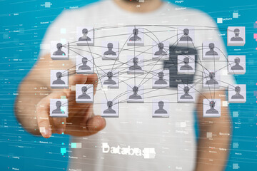 Abstract network of physical devices on the Internet using a network connection with statistics...