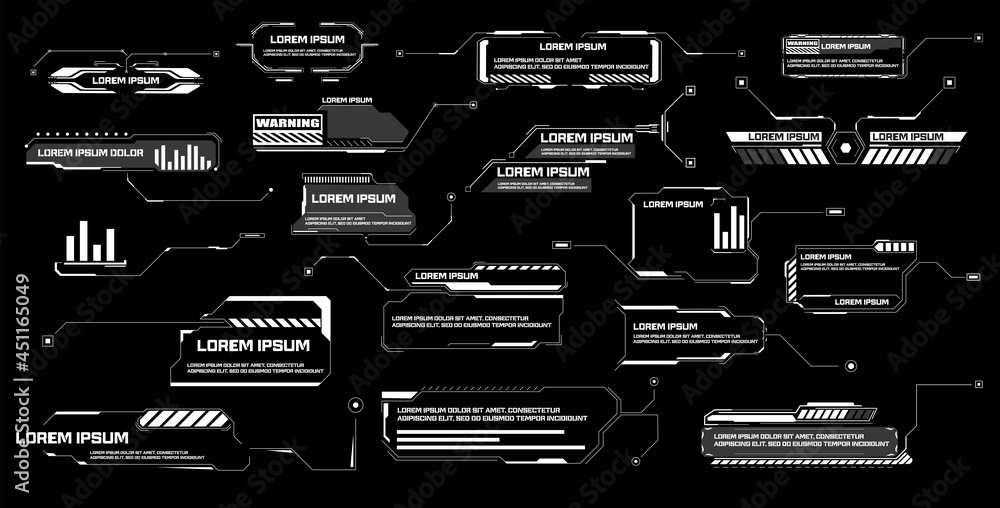 Poster callouts titles. callout bar labels, information call box bars and modern digital info. tech digital