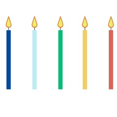 Vector work set of multi-colored festive candles.