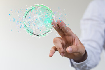 Abstract network of physical devices on the Internet using a network connection with statistics...