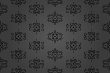 Classic seamless vector pattern. Damask orient ornament. Classic vintage dark background. Orient ornament for fabric, wallpapers and packaging