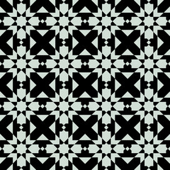 Moroccan zellige black color. Vector seamless pattern. Decor zellige ornamental pattern.