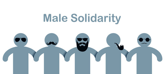 Man day international holiday, gentleman club, male solidarity concept vector illustration icon or greeting card.