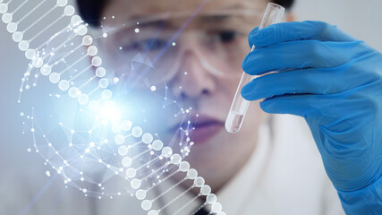 遺伝子工学イメージ　遺伝子検査　再生医療　DNA