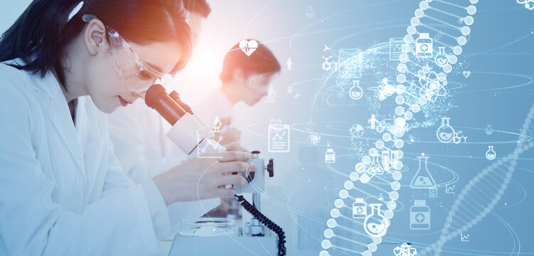 遺伝子工学イメージ　遺伝子検査　再生医療　DNA