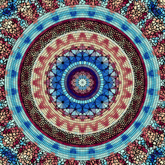 Vector seamless mosaic art pattern. Art background.