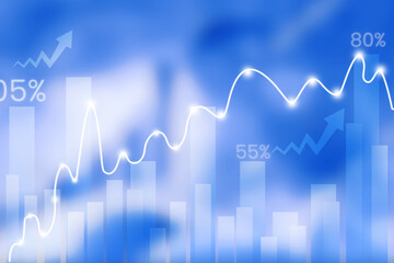 2d illustration futuristic business background graph concept