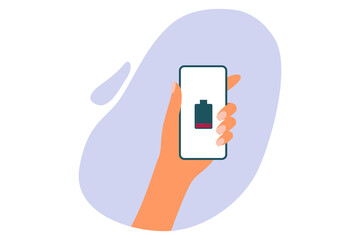 Battery charging icon. Simple modern line style mobile phone battery charge symbol.