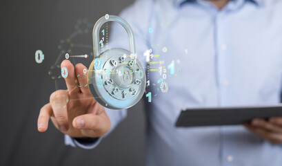 cybersecurity and information or network protection 3d