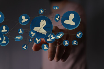 videoconference group of people talking in social network