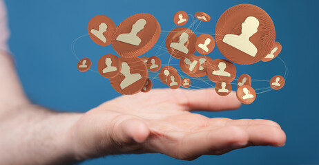 team - internet net and data digital concept