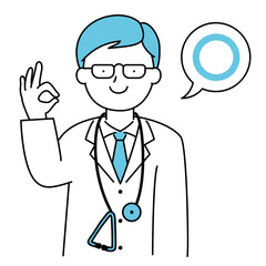 医者　医師　OK　丸　ドクター　シンプル　イラスト素材