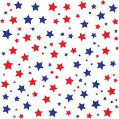 Colorful geometric stars background. Abstract pattern background. Shapes pattern. Colorful wrapping paper. USA Independence Day. Seamless Pattern, USA Flag. American stars flag.