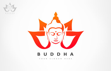 Buddha and lotus flower logo vector design - obrazy, fototapety, plakaty